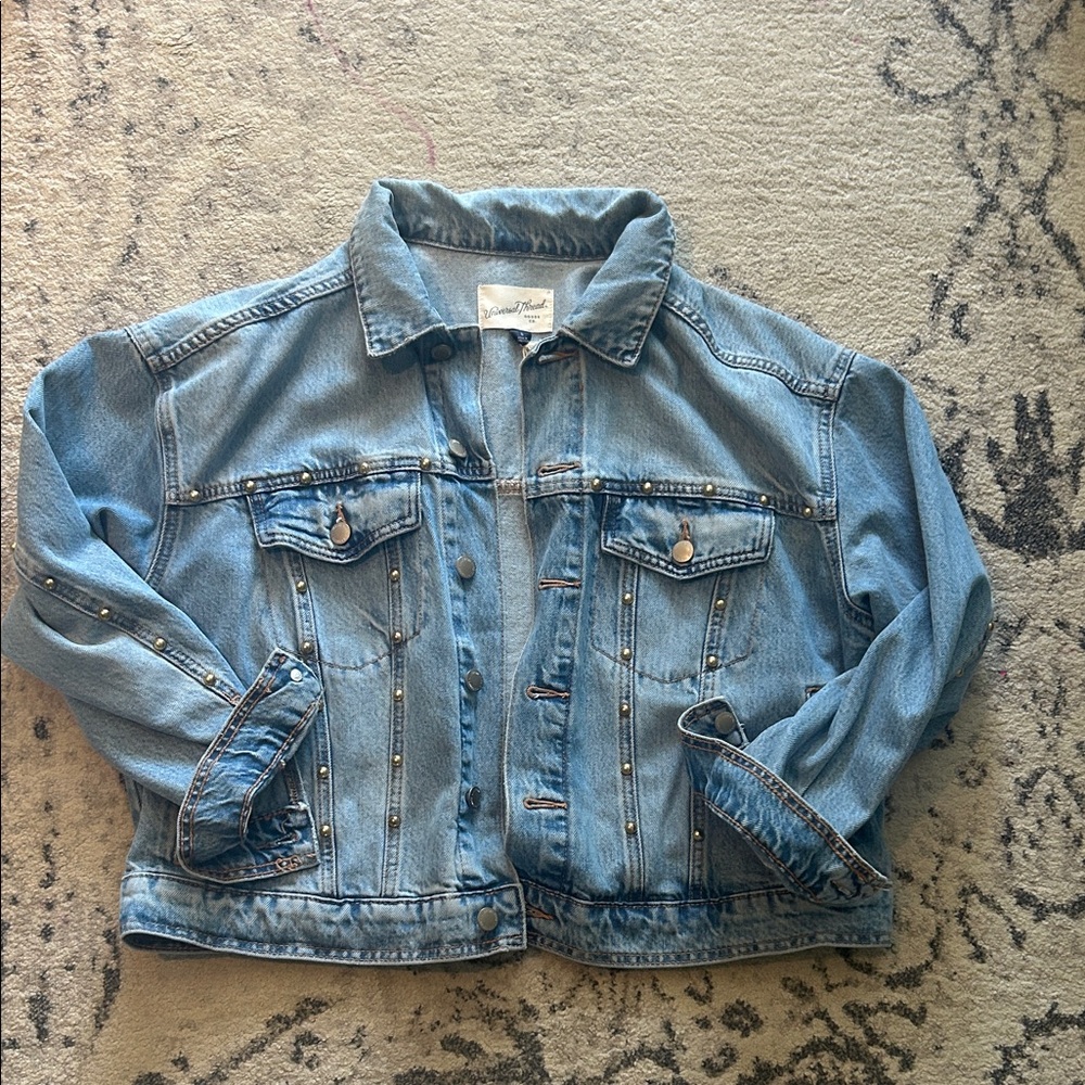 Universal Thread Light Blue Denim Jacket with Studs